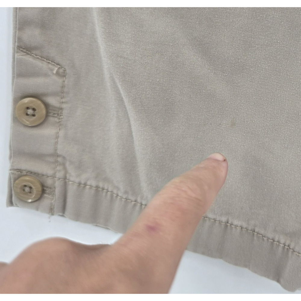 Ann Taylor Loft Women's Petite 8P Original Crop Tan Pants Button Accent - Picture 12 of 13